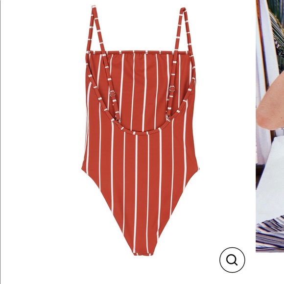 SAME Los Angeles Adobe white stripe swimsuit - Picture 2 of 4